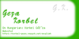 geza korbel business card